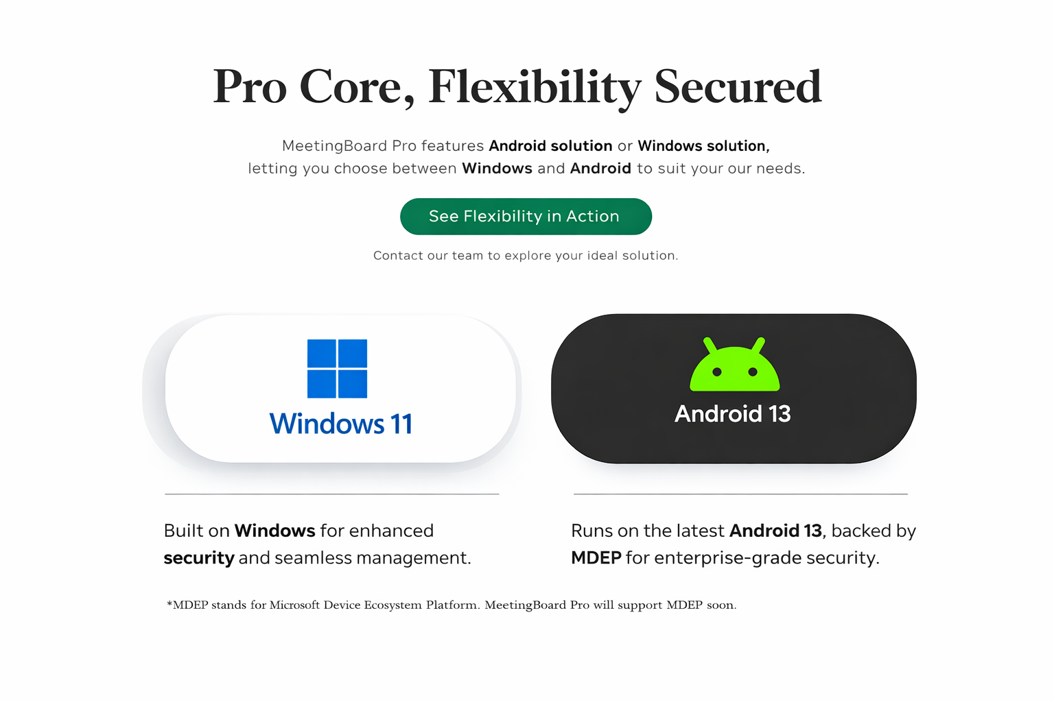 Pro Core, Flexibility Secured